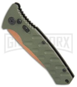 Boker Plus Strike Desert Warrior OD Green Automatic Knife - D2 Drop Point Copper 13 Boker Plus Strike Desert Warrior OD Green Automatic Knife - D2 Drop Point Copper -Best Knife Shop Boker Strike drop point Desert Warrior OD Green copper BHQ 70998 er spine large