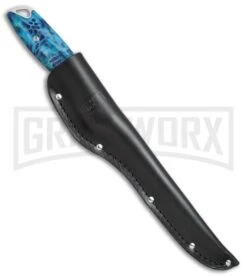 Buck Knives Buck 035 Abyss Kryptek Pontus Fillet Knife - Satin Plain -Best Knife Shop Buck 035 Abyss Fillet knife kryptek pontus satin BHQ 51747 er sheath large