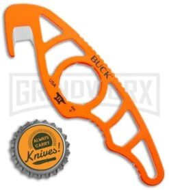 Buck Knives Buck PakLite Large Guthook Fixed Blade - Orange Plain -Best Knife Shop Buck PakLite Large Orange Guthook 0499ORG3 B BHQ 41360 jr bottlecap large