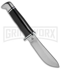 Buck Knives Buck Skinner Black Hunting Fixed Blade Knife - Satin Plain -Best Knife Shop Buck Skinner Hunter Knife 0103BKS BHQ 41135 jr spine large