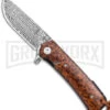 Buck N Bear Snakewood Flipper Liner Lock Knife - Damascus Plain -Best Knife Shop Buck n Bear LL Snakewood Damascus BHQ 144191 jr large