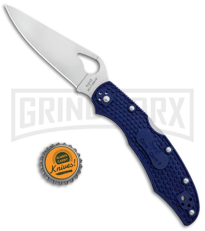 Byrd Cara Cara 2 Folding Knife Blue FRN - Satin Plain 6 Byrd Cara Cara 2 Folding Knife Blue FRN - Satin Plain - Image 4