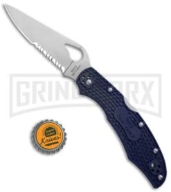 Byrd Cara Cara 2 Blue FRN Folding Knife - Satin Serr 9 Byrd Cara Cara 2 Blue FRN Folding Knife - Satin Serr -Best Knife Shop Byrd Cara Cara 2 LB Blue FRN Satin Serr BY03PSBL2 BHQ 89815 jr bottlecap large