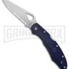 Byrd Cara Cara 2 Blue FRN Folding Knife - Satin Serr -Best Knife Shop Byrd Cara Cara 2 LB Blue FRN Satin Serr BY03PSBL2 BHQ 89815 jr large