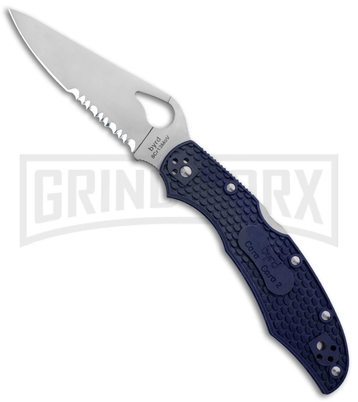Byrd Cara Cara 2 Blue FRN Folding Knife - Satin Serr 3 Byrd Cara Cara 2 Blue FRN Folding Knife - Satin Serr