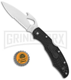 Byrd Cara Cara 2 Folding Knife Black FRN W/ Emerson Wave Opener - Satin Serr 9 Byrd Cara Cara 2 Folding Knife Black FRN W/ Emerson Wave Opener - Satin Serr -Best Knife Shop Byrd Cara Cara 2 LB Emerson Opener FRN Satin Serr BY03PSBK2W BHQ 97494 jr bottlecap large