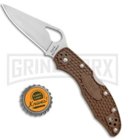 Byrd Meadowlark 2 Brown FRN Folding Knife - Satin Plain -Best Knife Shop Byrd Meadowlark 2 LB Brown FRN Satin BY04PBN2 BHQ 89820 jr bottlecap large