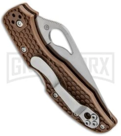 Byrd Meadowlark 2 Brown FRN Folding Knife - Satin Plain -Best Knife Shop Byrd Meadowlark 2 LB Brown FRN Satin BY04PBN2 BHQ 89820 jr side large