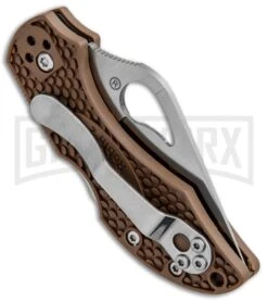 Byrd Robin 2 Brown FRN Folding Knife - Satin Plain -Best Knife Shop Byrd Robin 2 LB Brown FRN Satin BHQ 89825 jr side large