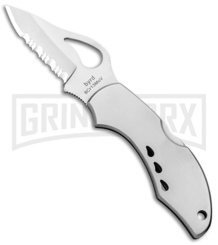 Byrd Robin Stainless Steel Folding Knife - Satin Serrated 3 Byrd Robin Stainless Steel Folding Knife - Satin Serrated