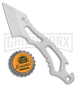 CIVIVI De Santis Kiri-EDC Silver Fixed Blade Neck Knife - SW Plain -Best Knife Shop CIVIVI De Santis Kiri EDC Neck Knife SW C2001A BHQ 109005 jr bottlecap large