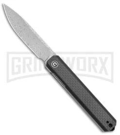 CIVIVI Exarch Twill CF/ Black G-10 Liner Lock Knife - Damascus Plain