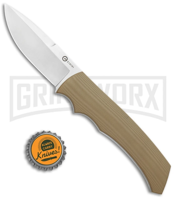 CIVIVI M2 Backup Tan G-10 Fixed Blade Drop Point Satin S/E 6 CIVIVI M2 Backup Tan G-10 Fixed Blade Drop Point Satin S/E - Image 4