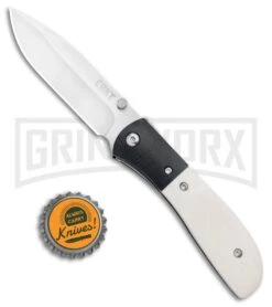 CRKT Carson White Bone Spring Assisted Knife - Satin Plain -Best Knife Shop CRKT Carson M4 02 White Bone SA Satin BHQ 7396 jr bottlecap large