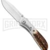 CRKT Carson Stag Spring Assisted Knife - Satin Plain -Best Knife Shop CRKT Carson M4 02S Stag SA Satin BHQ 7036 jr large