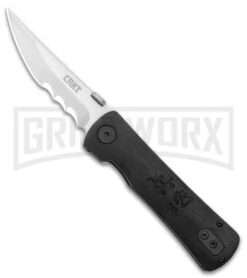 CRKT Folding Heiho Black G-10 Spring Assisted Knife - Satin Serr
