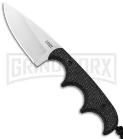 CRKT Folts Minimalist DP Black Resin Infused Fiber Neck Knife - Satin Plain