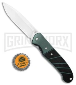 CRKT Ignitor Black & Green G10 Spring Assisted Knife - Satin Plain -Best Knife Shop CRKT Ignitor SA Black Green G 10 Satin 6850 BHQ 4374 jr bottlecap large