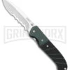 CRKT Ignitor Black & Green G-10 Spring Assisted Knife - Satin Serr -Best Knife Shop CRKT Ignitor SA Black and Green G 10 Satin Serr BHQ 4147 jr large