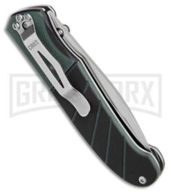 CRKT Ignitor Black & Green G-10 Spring Assisted Knife - Satin Serr -Best Knife Shop CRKT Ignitor SA Black and Green G 10 Satin Serr BHQ 4147 jr side large