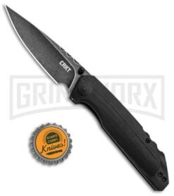 CRKT 7045 Lerch Fast Lane OutBurst Black G-10 Assisted Knife - Black -Best Knife Shop CRKT Lerch Fast Lane OutBurst Assited Black Black 7045 BHQ 92315 jr bottlecap large