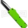 Chud Mini Green OTF Automatic Knife - Black Tanto Plain -Best Knife Shop Chud Mini Green OTF Auto Pocket Clip Black Tanto GX 38551 jr large
