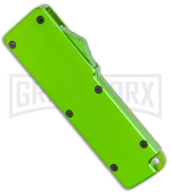 Chud Mini Green OTF Automatic Knife - Black Tanto Plain -Best Knife Shop Chud Mini Green OTF Auto Pocket Clip Black Tanto GX 38551 jr spine large