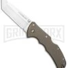 Cold Steel Code-4 Gun Metal Aluminum Tanto Lockback Knife - Satin Plain -Best Knife Shop Cold Steel Code 4 Tanto LB Satin 58PT BHQ 15401 jr large