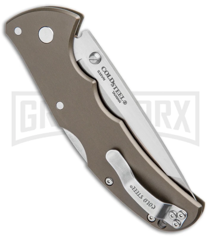 Cold Steel Code-4 Gun Metal Aluminum Tanto Lockback Knife - Satin Plain 5 Cold Steel Code-4 Gun Metal Aluminum Tanto Lockback Knife - Satin Plain - Image 3