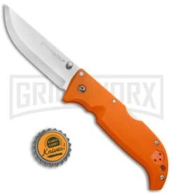 Cold Steel Blaze Orange Finn Wolf Lockback Knife - Satin Plain -Best Knife Shop Cold Steel Finn Wolf LB Blaze Orange 20NPRYZ BHQ 51987 jr bottlecap 2 large