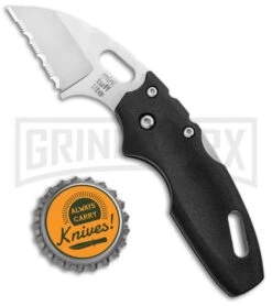 Cold Steel Black Mini Tuff Lite Pocket Knife - Satin Full Serr -Best Knife Shop Cold Steel Mini Tuff Lite Tri Ad Lock Satin Full Serr 20MTS BHQ 49422 jr bottlecap large