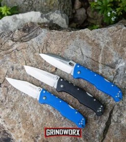 Cold Steel Pro Lite Blue GFN Folding Knife - Clip Point Satin -Best Knife Shop Cold Steel Pro Lite Sport Tri Ad Lock Knife BHQ51993 kp rock garden web large