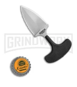 Cold Steel Urban Edge Push Dagger Knife - Satin Plain/Serr -Best Knife Shop Cold Steel Urban Edge push dagger satin serr BHQ 15405 er bottlecap large