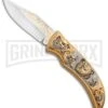 Custom Russian Gold Bear Automatic Knife - Polish Plain -Best Knife Shop Custom Russian Gold Bear Auto Polish RV HC3 BEAR GX 31049 jr large