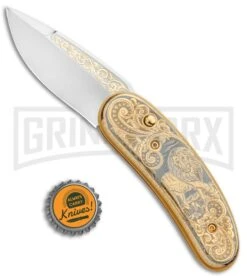 Custom Russian Gold Lion Automatic Knife - Polish Plain -Best Knife Shop Custom Russian Gold Lion Auto Polish RV HC2 LION GX 31052 jr bottlecap large