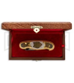 Custom Russian Gold Wolf Automatic Knife - Polish Plain -Best Knife Shop Custom Russian Gold Wolf Auto Polish RV HC2M WOLF GX 31047 jr box large