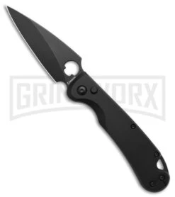 Daggerr Knives Sting Black Aluminum Automatic Knife - Black Plain