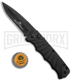 Delta Force Automatic Knife Black Aluminum - Black Plain -Best Knife Shop Delta Force Auto Black Molded Plastic Black Plain GX 33538 jr bottlecap large