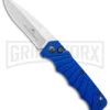 Delta Force Automatic Knife Blue Aluminum - Satin Serr -Best Knife Shop Delta Force Auto Blue Aluminum Satin Serr GX 38090 jr large