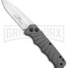 Delta Force Automatic Knife Gray Aluminum - Satin Plain -Best Knife Shop Delta Force Auto Gray Molded Plastic Satin Plain GX 33544 jr large