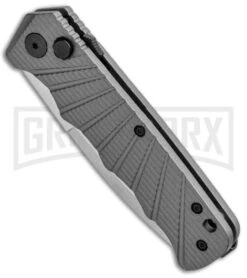 Delta Force Automatic Knife Gray Aluminum - Satin Plain -Best Knife Shop Delta Force Auto Gray Molded Plastic Satin Plain GX 33544 jr spine large