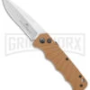 Delta Force Automatic Knife Tan Aluminum -Satin Serrated -Best Knife Shop Delta Force Auto Tan Aluminum Satin Serr GX 38096 jr large