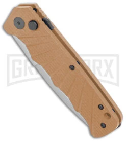 Delta Force Automatic Knife Tan Aluminum -Satin Serrated -Best Knife Shop Delta Force Auto Tan Aluminum Satin Serr GX 38096 jr spine large
