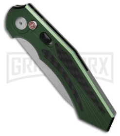 Diablo Automatic Knife Green Aluminum - Satin Plain -Best Knife Shop Diablo Automatic Knife Green Aluminum Satin 3in Satin BHQ 183582 td spine large