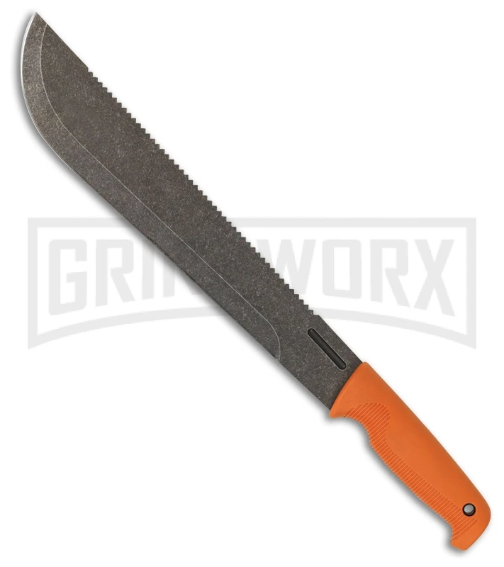 EKA Vine Thrasher Orange Fixed Blade Knife - Black Stonewash Plain 3 EKA Vine Thrasher Orange Fixed Blade Knife - Black Stonewash Plain