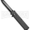 Elemental Reactor Sim. Carbon Fiber OTF Automatic Knife - Black Plain -Best Knife Shop Elemental Black CF TT7 BP 18579 jr large