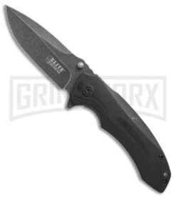 Elite Tactical A1010 Black G-10 Spring Assisted Knife - Black SW Plain