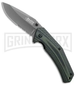 Elite Tactical A1022 Green/Black Micarta Spring Assisted Knife - Gray Serr