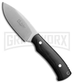 Elk Ridge Steady Trapper Black Wood Fixed Blade Knife - Satin Plain