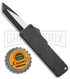 Chud Mini Black OTF Automatic Knife - Black Tanto Swedge Two Tone -Best Knife Shop Firework Mini OTF DA Tanto Auto Black TT GX 38938 jr bottlecap large